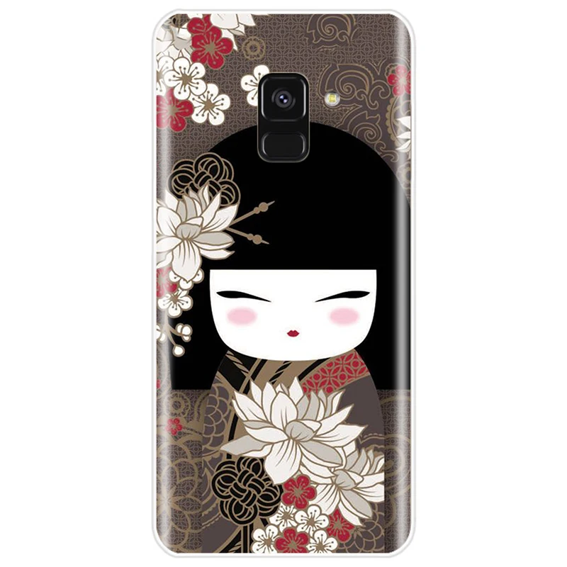 Kawaii японская кукла Kokeshi чехол ТПУ для телефона Samsung Galaxy A5 A7 A8 2015 A3 2016 2017 A9