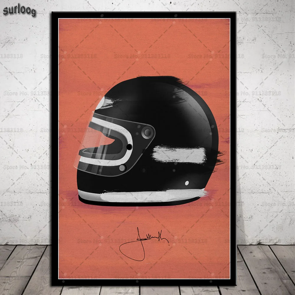 Плакат с изображением шлемов Ayrton Senna. Легендарные горячие фотографии, печати на холсте для декора гостиной и дома.
