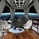 Пользовательские Настенные обои 3D стерео космический корабль космическая капсула бар KTV Ресторан фон Настенный декор творческое искусство Papel De Parede