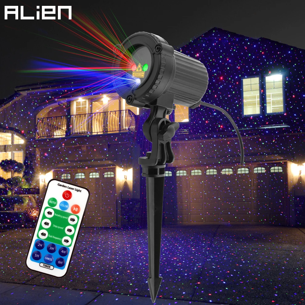 Лазерный проектор ALIEN с дистанционным управлением RGB движущаяся статическая