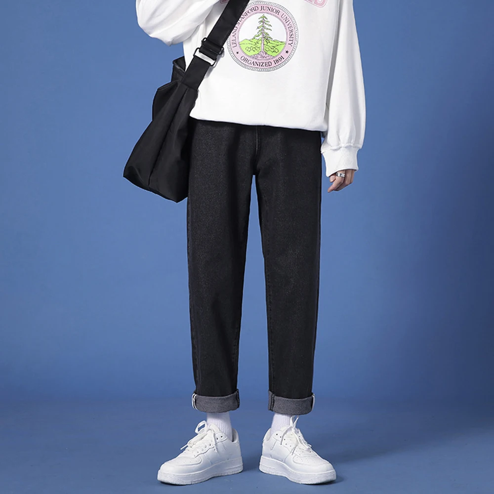 Men Denim Jeans Pants Casual Trousers Men's Slim Fit Long Pants Male Black Pencil Trousers Streetwear