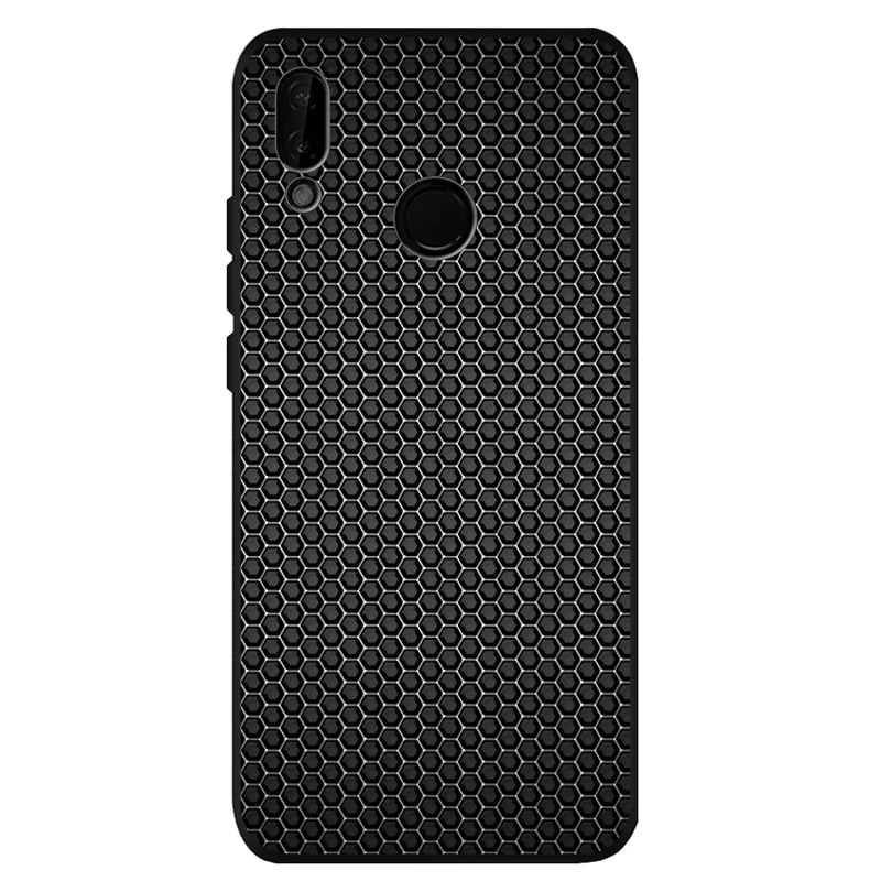Простой Черный силиконовый чехол из углеродного волокна для телефона huawei P40 P30 P20