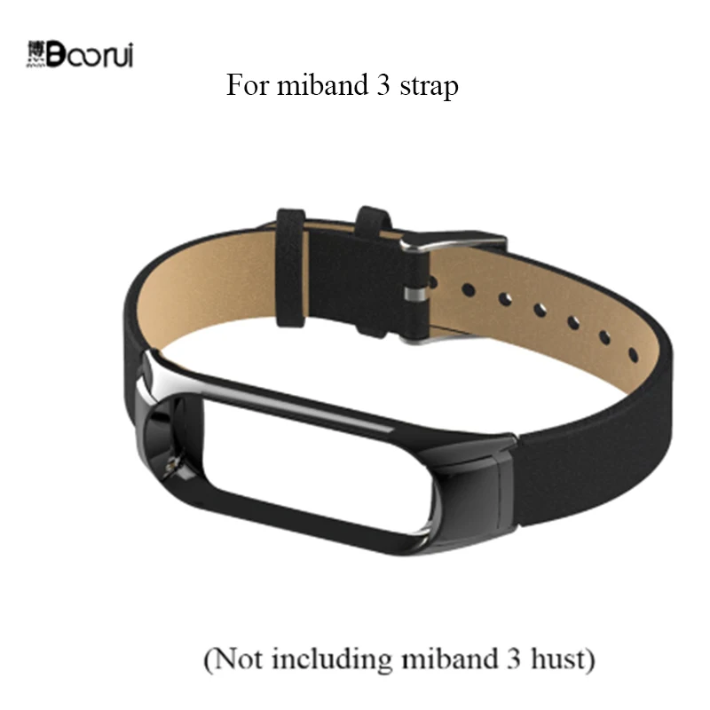 Кожаный ремешок BOORUI для Miband 3 умные аксессуары Xiaomi Mi Band сменный защиты от потери