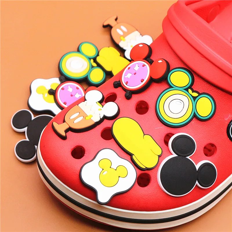 1pcs Cartoon Style Alarm Clock Model PVC Shoe Charms Cute Food Shoe Buckle Decoration Jibz fit Croc Bracelet Kids X-mas Gifts