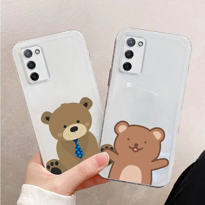 

Cartoon Bear Phone Case Transparent For oppo R17 R15 R11 R9 F11 A32 A39 K7 K5 S X PRO PLUS moible bag