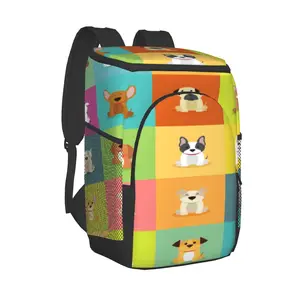 refrigerator bag abstract cute dogs soft large insulated cooler backpack thermal fridge travel beach beer bag free global shipping