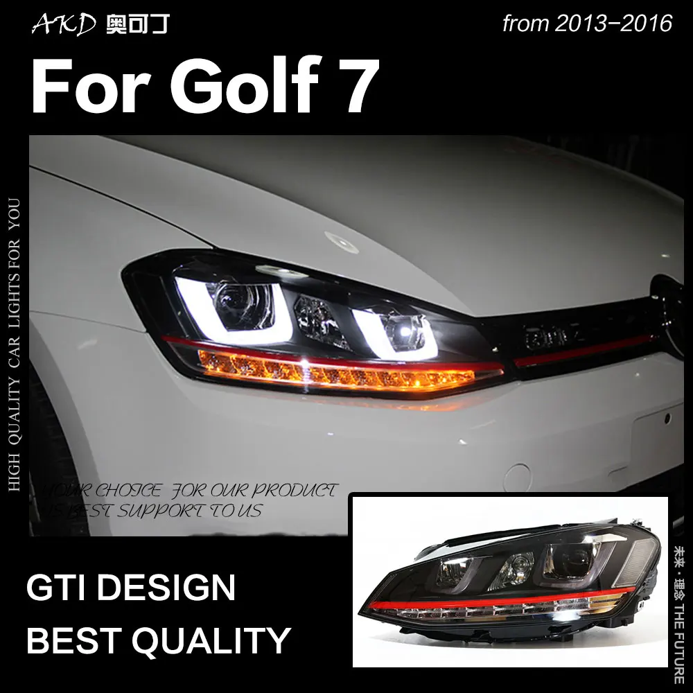 preço Akd Estilo Do Carro Para Vw Golf 7 Faróis Golf7 Led Farol Gti Design Drl Hid Cabeça Lâmpada Anjo Olho Bi Xenon Feixe Acessórios