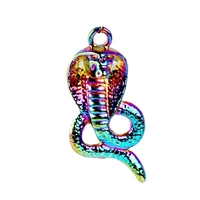 10pcs alloy snake charms pendant accessories rainbow color for jewelry making earring necklace diy metal bulk wholesale