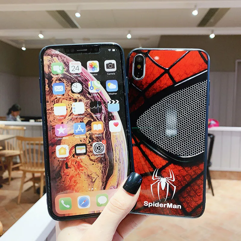 Стеклянный чехол для телефона Marvel Hero Капитан Америка iPhone 11 Pro Max XSmax XR XS X 10 8 7 с