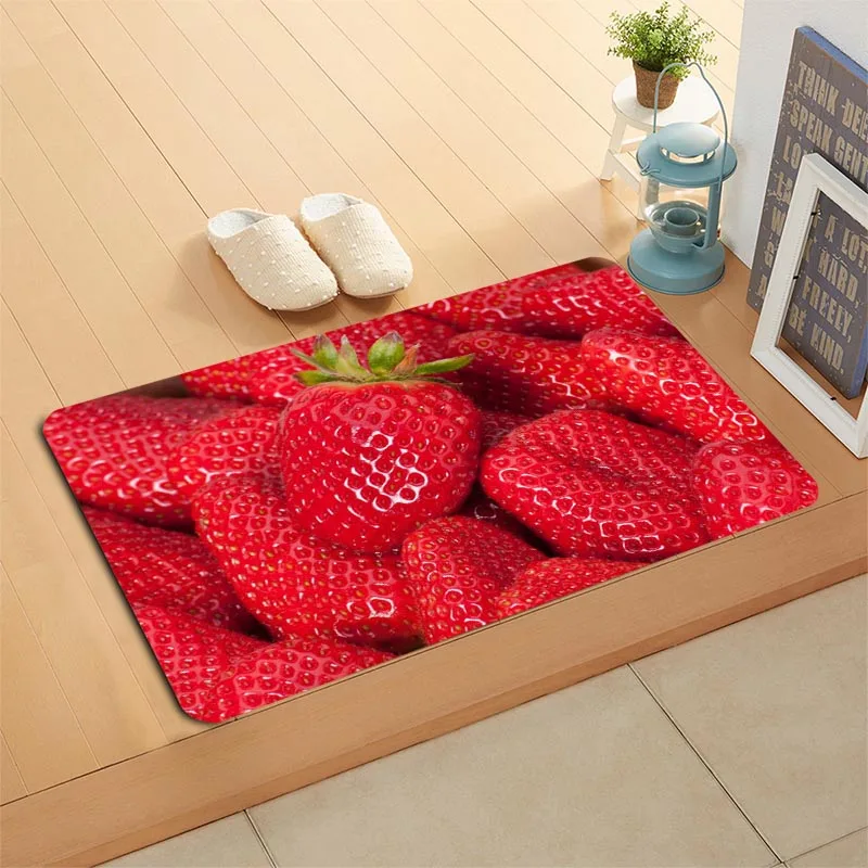 Пользовательский напольный коврик в виде клубники/фруктов для