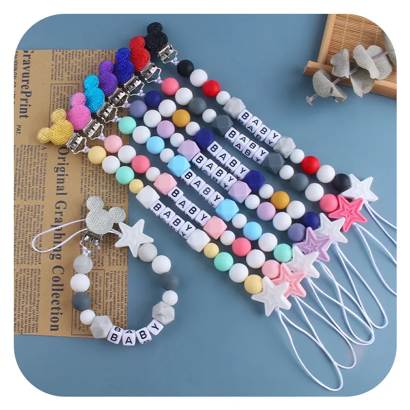 

Newborn Infant Toddler Kids Baby Pacifier Nipple Holder Chain Baby Pacifier Clips Teething Leash Strap Dummy Feeding Holder