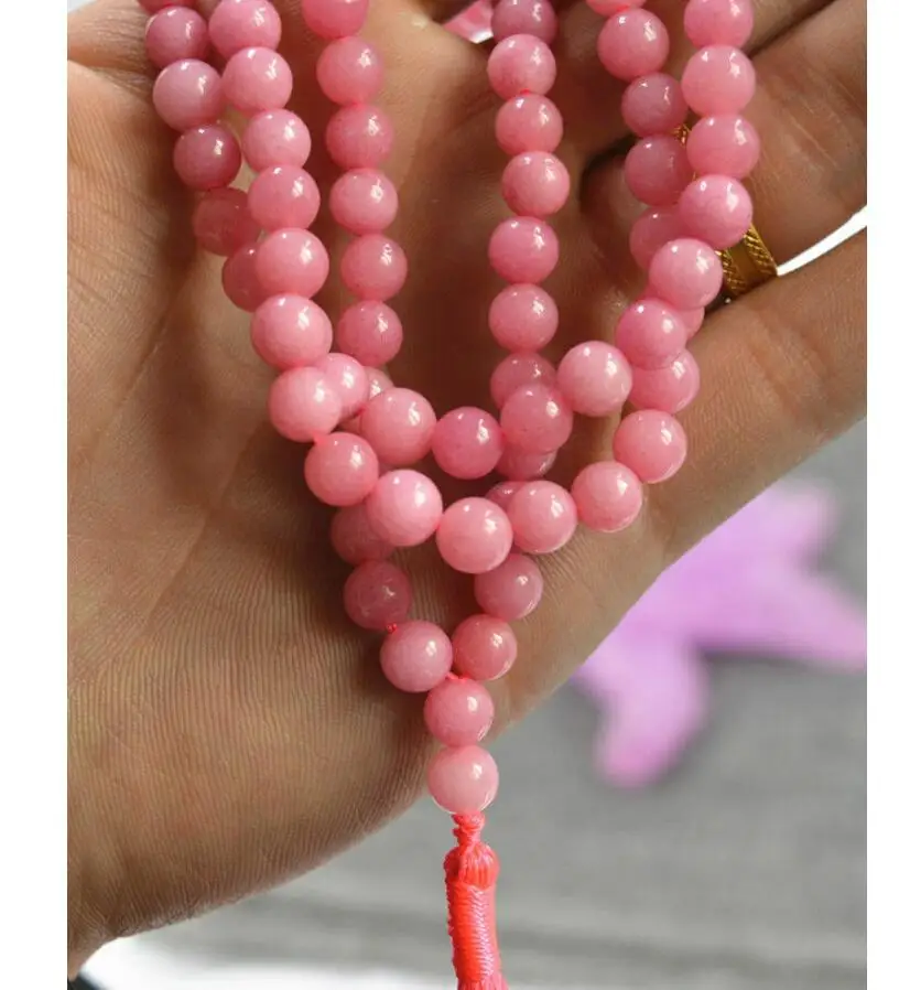 Бесплатная доставка Горячая Новинка 6 мм камень буддийский Родохрозит 108