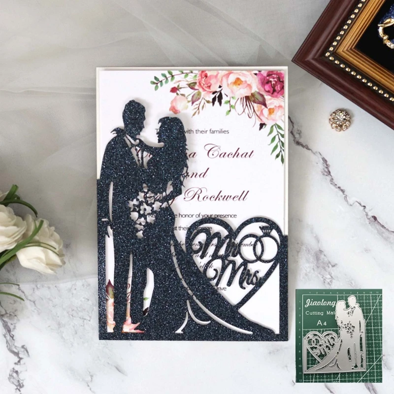 

Heart Bridegroom Metal Cutting Dies Stencil Scrapbooking DIY Album Stamp Paper E8BD