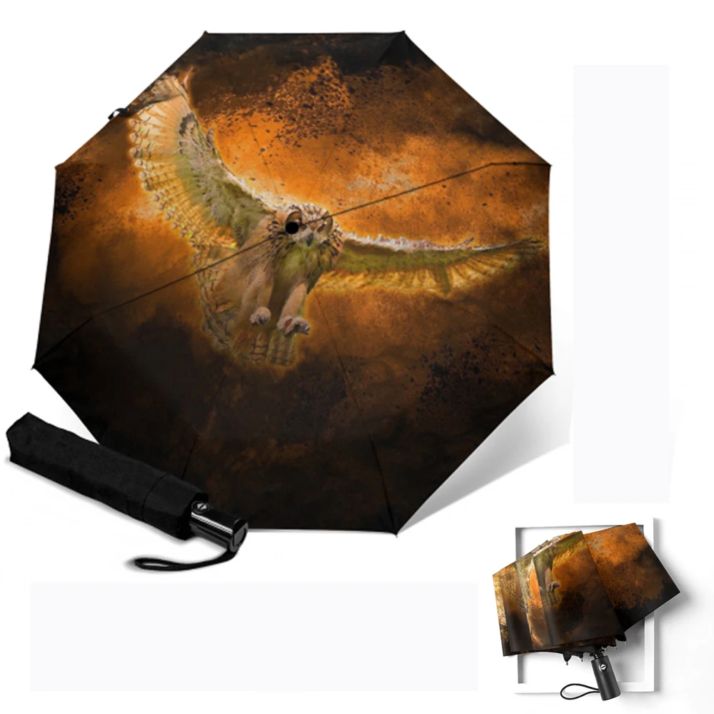 Женский складной автоматический зонтик в виде совы женский пляжный зонт от дождя