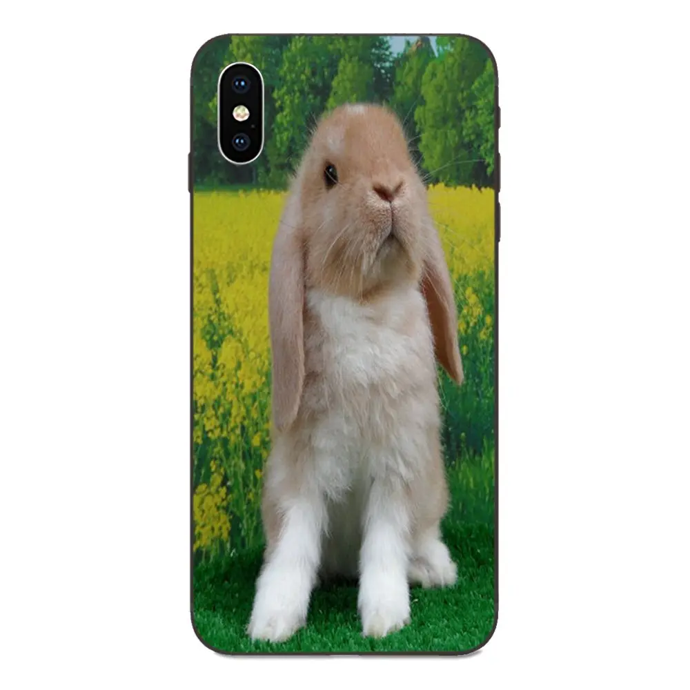 За счет складки мягкая модная сотового телефона чехол с кроликом Банни Двойной