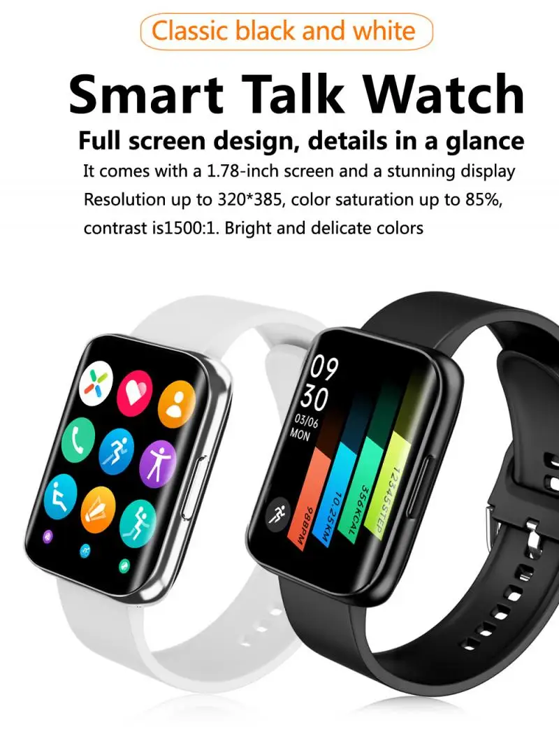 

S216 1.78 Inch Bluetooth Call Sports Smart Watch Heart Rate Blood Pressure Monitor Use Portable Fashionable Wearable Smartwatch