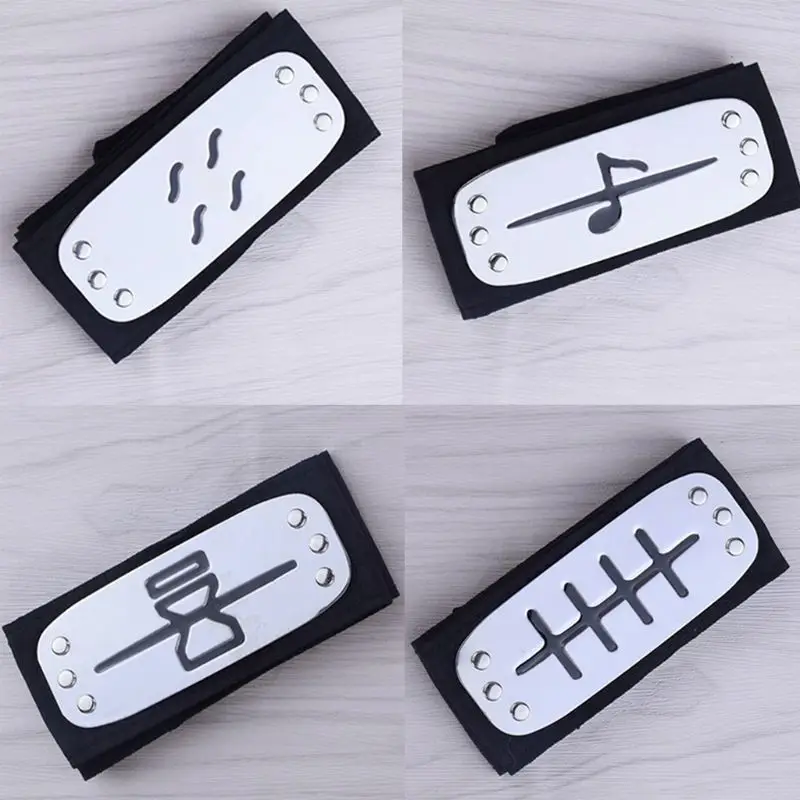 

Men Women Kids Headband Japanese Anime Figures Logo Metal Plated Hairband Forehead Protector Cosplay Accessories Headwear