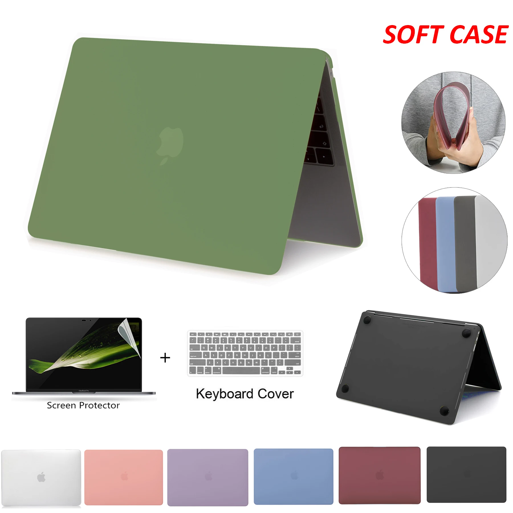 

Soft For Macbook Pro 13 Case Laptop Case Funda Macbook Air 13 Case 2020 M1 Chip Pro 13 Pro 16 inch case 2020 15 Inch Accessories