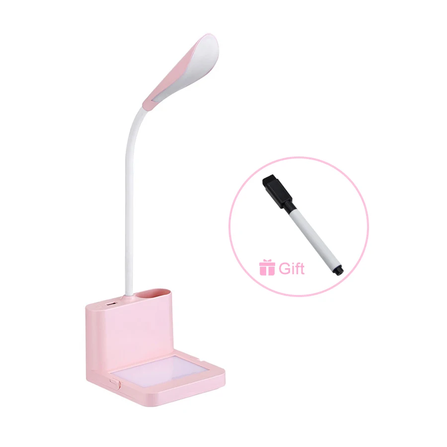 Type B Pink Перезаряжаемая настольная лампа многофункциональная Светодиодная настольная лампа для глаз с регулируемой яркостью Настольная лампа с сенсорным управлением портативный Настольный светильник для общежития - Цвет корпуса: Type B Pink