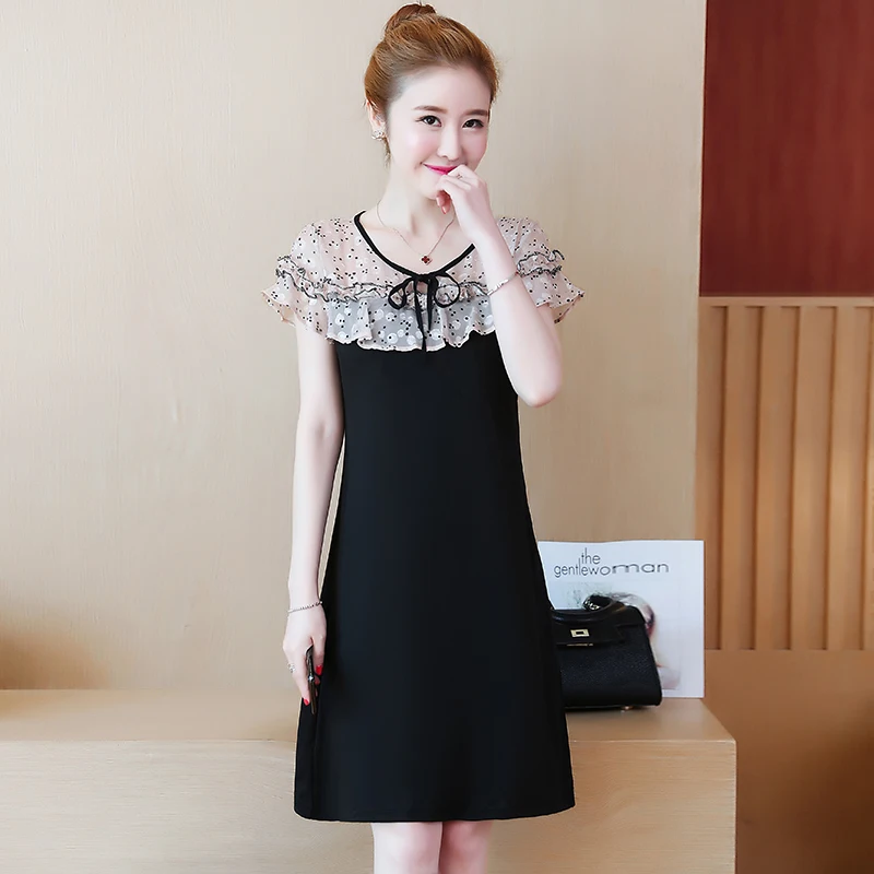 Женское Повседневное платье больших размеров короткий рукав летний школьный