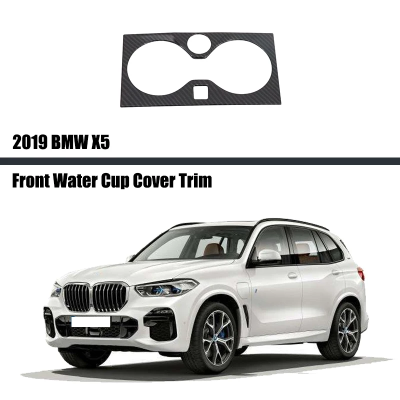 

For BMW X5 2019 2020 2021 Car Styling Front Water Cup Holder Panel ABS The Carbon Fiber Decoration Cover Trim Stickers