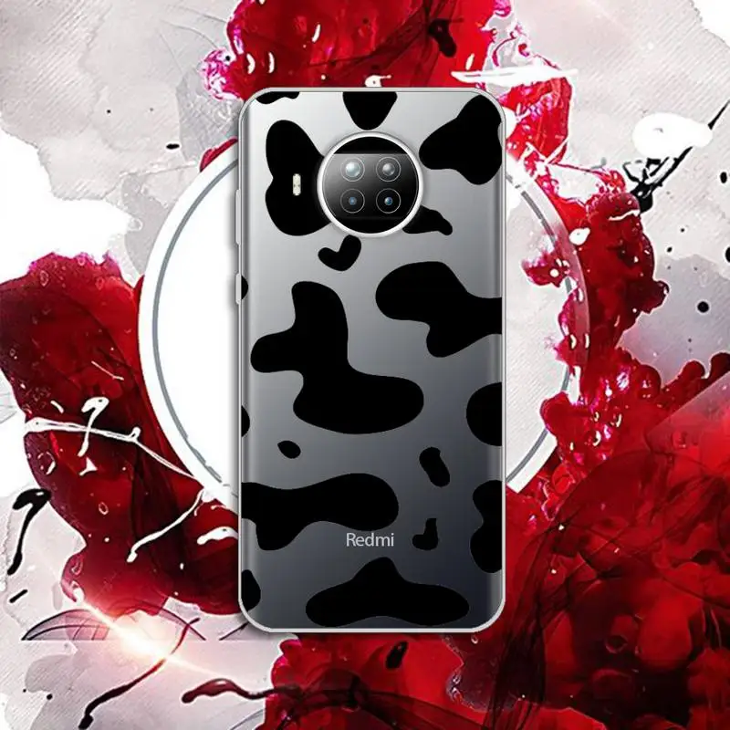 

cow Black and white Phone Case Transparent for Xiaomi mi Redmi note 10 t 8 9 pro lite 11 Samsung S 8 9 10 20
