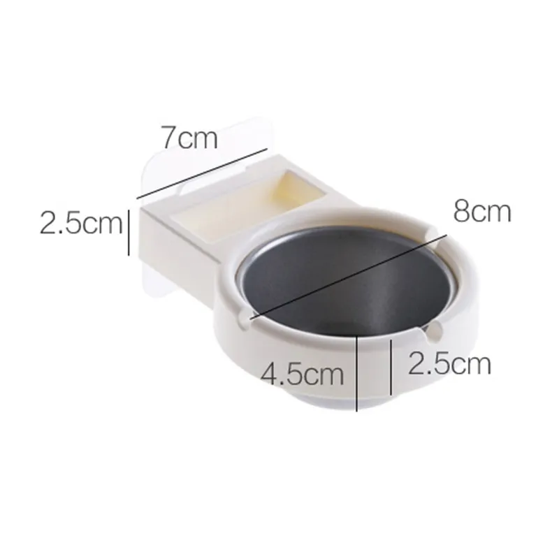 

Wall Mounted Ashtray Portable Bathroom Cigarettess Holder Stainless Steel Storage Rack Convenient to Install Home Office Holder