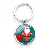 tafree car keychains christmas santa key chains cartoon snowman pendant key rings jewelry accessories new year gift cm646