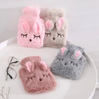 winter cartoon rabbit hot water bottle reusable hot water bag cover hand warmer hot belly treasure with knitted soft cozy cover