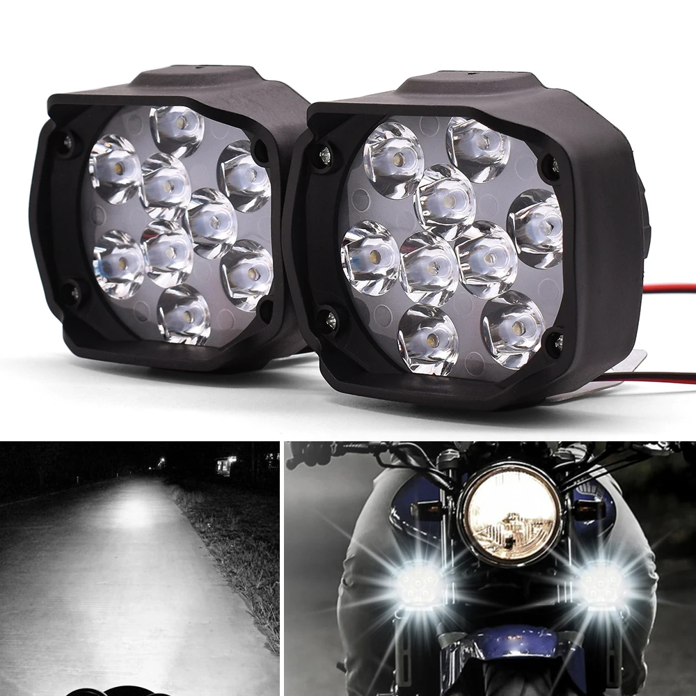 Универсальная мотоциклетная светодиодная фара белая лампа прожектор для