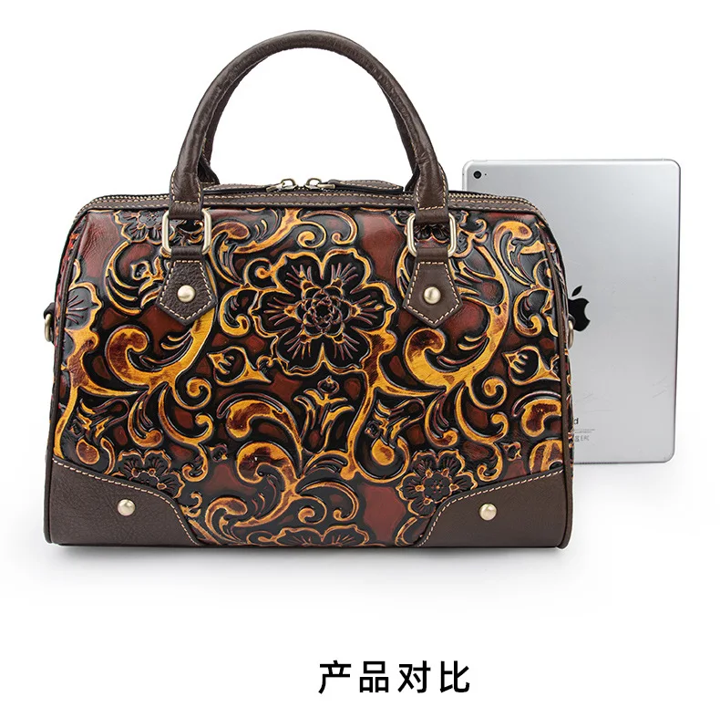 

XIYUAN Handmade Embossing Retro handbag Luxury Handbags Women Bags Designer New cow Leather Shoulder & Crossbody messenger Bags