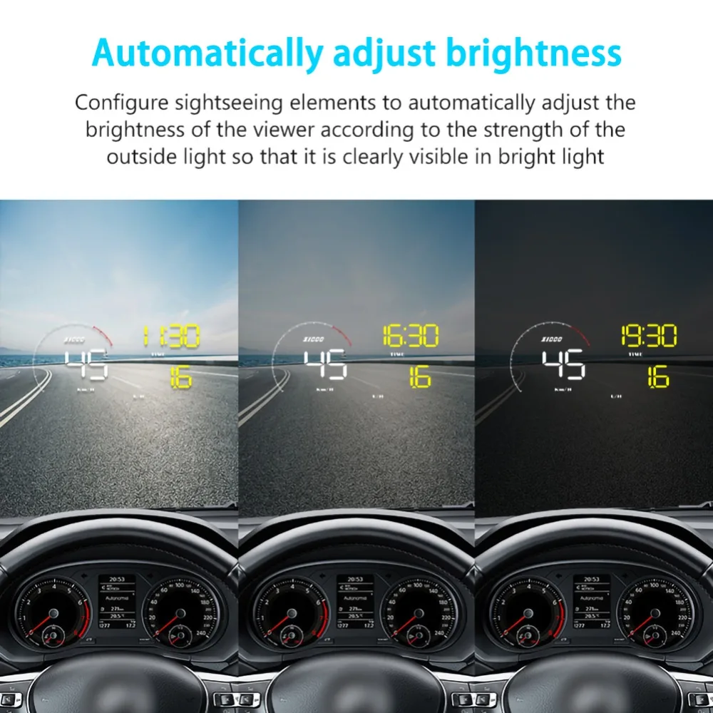 Автомобильный HUD Дисплей OBD2 диагностический инструмент для устранения неисправностей проектор охранная сигнализация температура воды превышение скорости об/мин Напряжение
