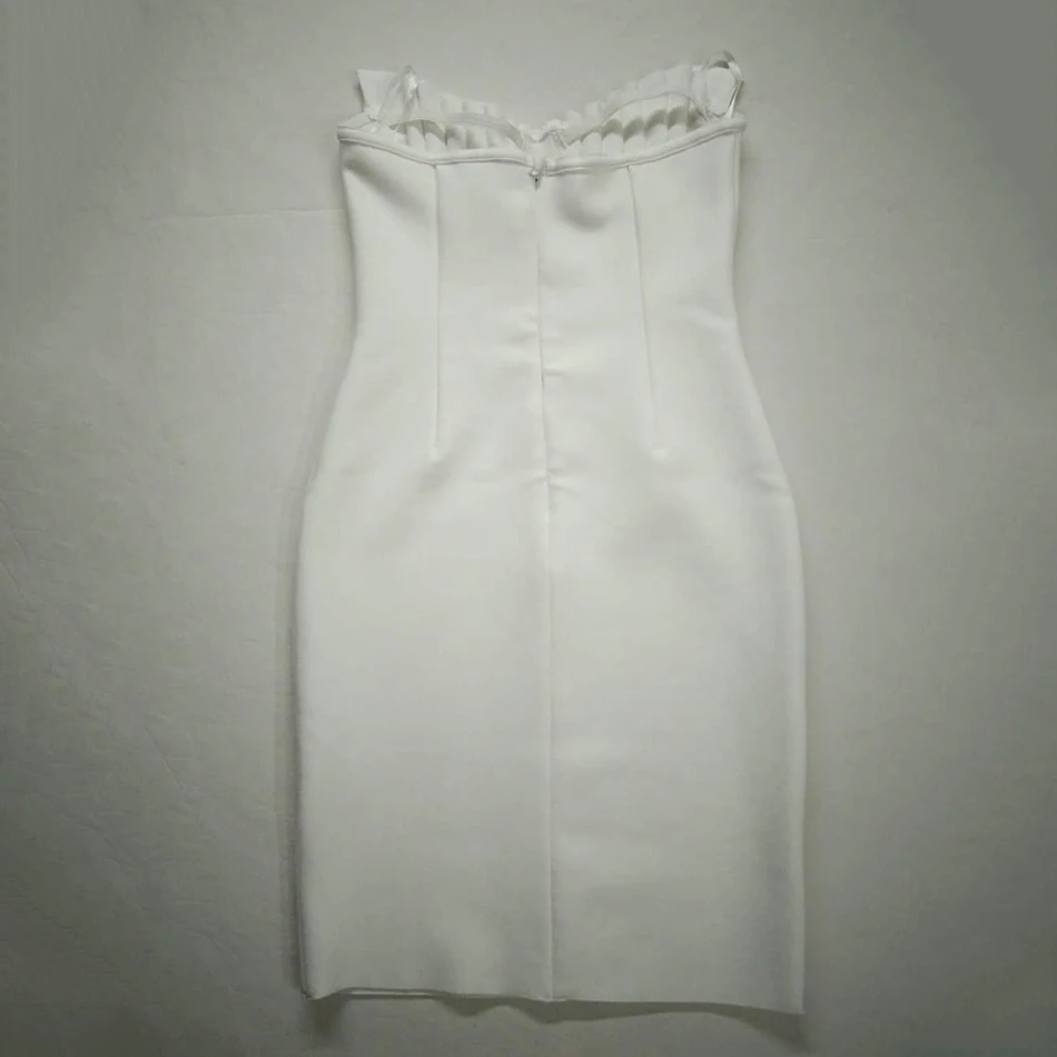 

Women's White Bandage Dress Sexy Off Shoulder Sleeveless Stretch Bodycon Mini Dress Celebrity Club Evening Party Dress Vestodos