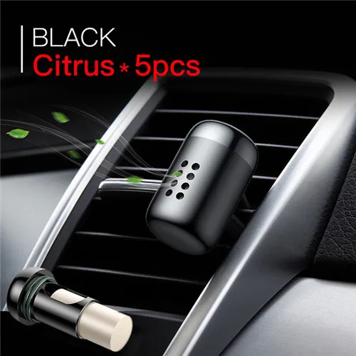 Black 5pcs Cologne Baseus твердый автомобильный освежитель воздуха, металлический автомобильный освежитель воздуха, автомобильный диффузор, ароматерапия, зажим для вентиляции, твердый парфюм - Название цвета: Black 5pcs Cologne