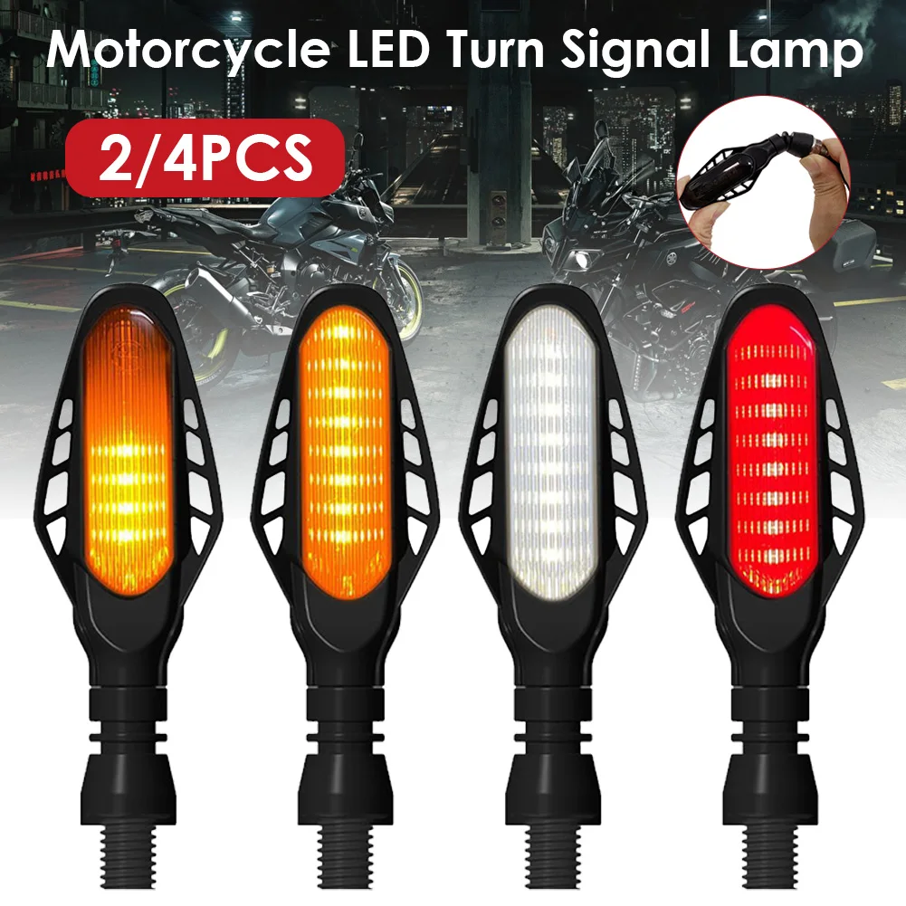 

2/4pcs 12V Motorcycle Turn Signal Light Flowing LED Indicators Tail Light Dune Buggy Brake Light Motorcycle Accessories