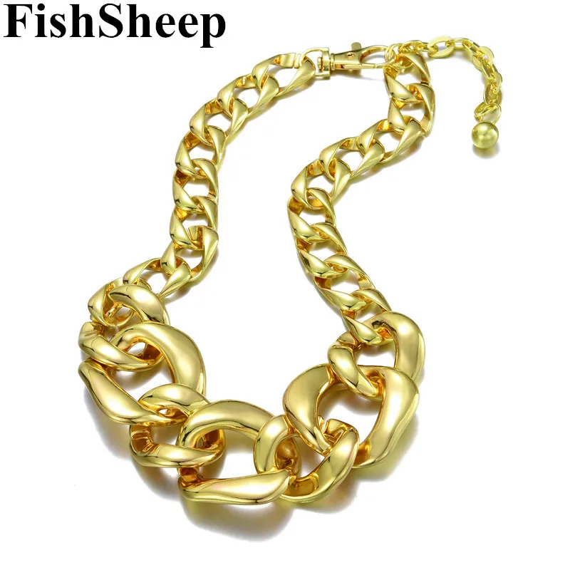FishSheep массивное Золотое акриловое ожерелье с большим кулоном для женщин