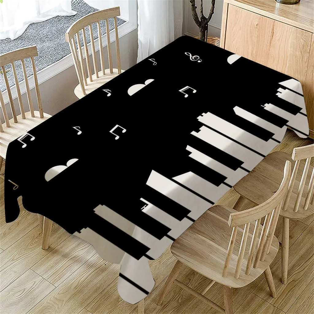 Tablecloth Diy Decor for Dining Line Table Piano Music Pattern Cloth Rectangular Tea Cover Home 19NOV27 | Дом и сад