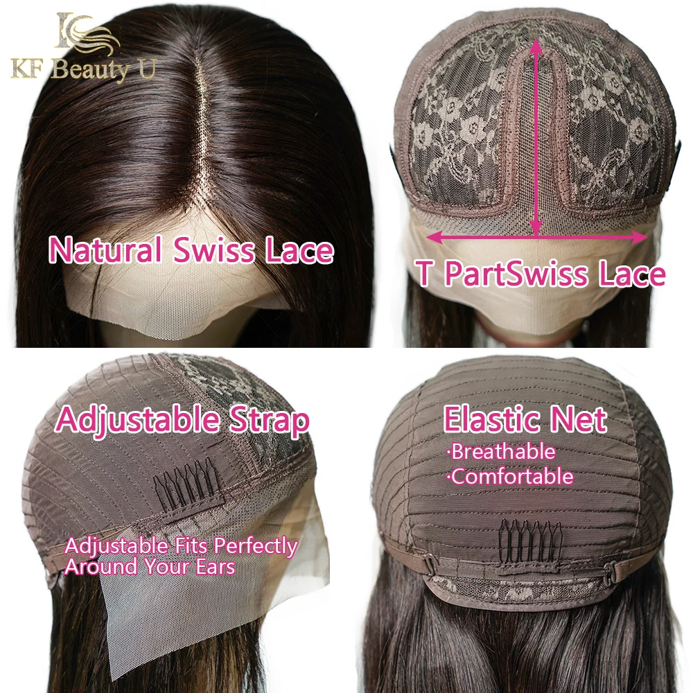 

13X4 Lace Frontal Wig Straight Malaysian Human Hair Transparent Swiss Lace 13x4x1 T Part Hand Tied Wig Middle Part for Women