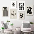 Настенные картины галереи, черно-белые радужные абстрактные линии, художественные принты, Скандинавский современный художественный Декор на холсте