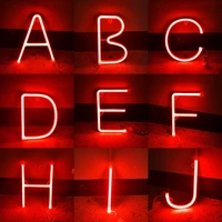red alphabet led neon letter sign fairy lights festoon garland usb battery operated for room wall wedding xmas home decoration