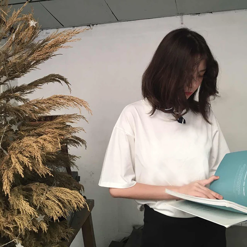 

Women Oversized T-shirt Summer Fashion T-Shirts Woman Cotton Tops Tees Casual Short Sleeve O-Neck Tshirt Solid Color Shirt Tops