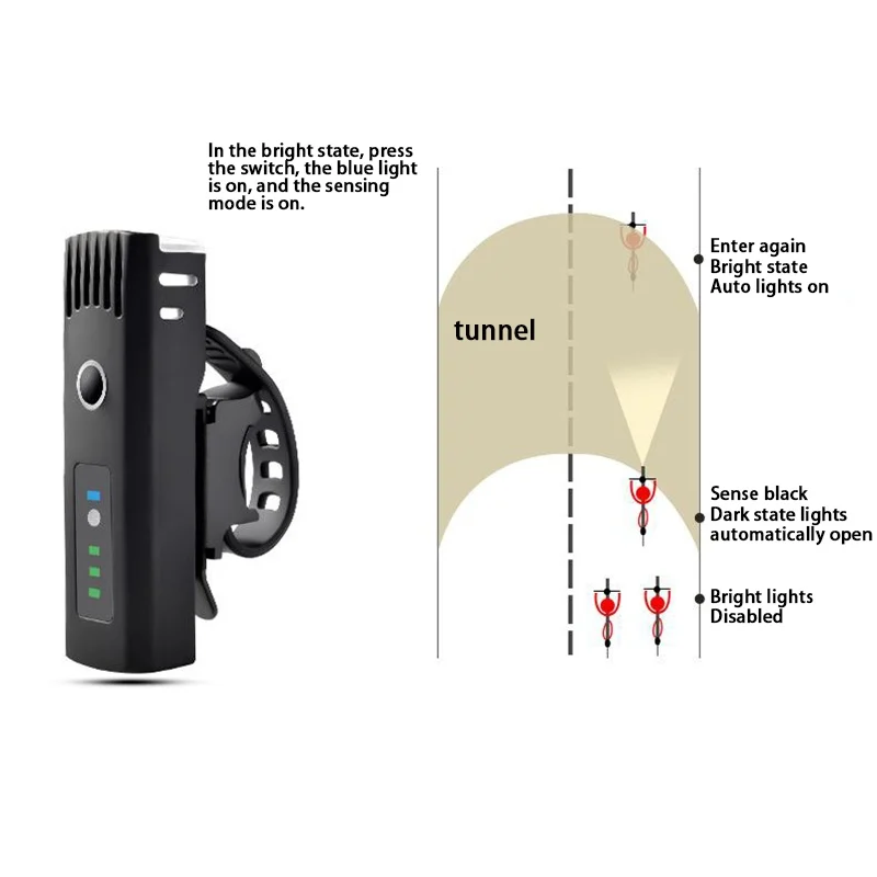 

Bike Light Headlight Bicycle Rechargeable Bike Headlight Waterproof LED Front Light Fits Mountain Road Bike