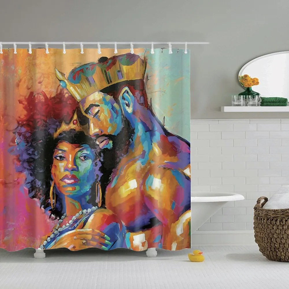 Черная художественная занавеска для душа Dafield американская Африканская женщина