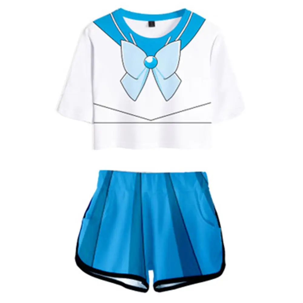 

Anime Sailor Moon Cosplay Costume Uniform Fancy Dress Shirt+Skirt For Girls Halloween Costumes