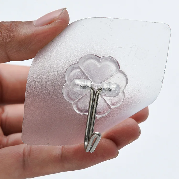 

5Pcs Transparent Strong Self Adhesive Sticky Hook Decorative Door Wall Hook Kitchen Bathroom Hanger Towel Clothes Scarf Key Rack