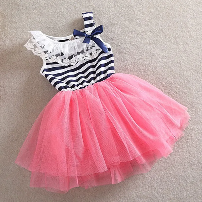 Летнее пляжное платье для маленьких девочек детское платье-жилет в полоску