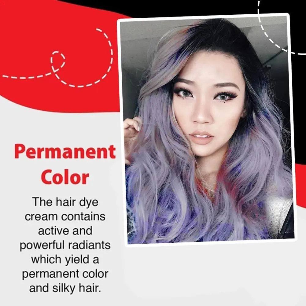

100ml Gray Hair Dye Cream Punk Style Nature Permanent Silver Light Hair Colorin Dye Unisex Color Cosmetic Cream Beauty Hair N3C6