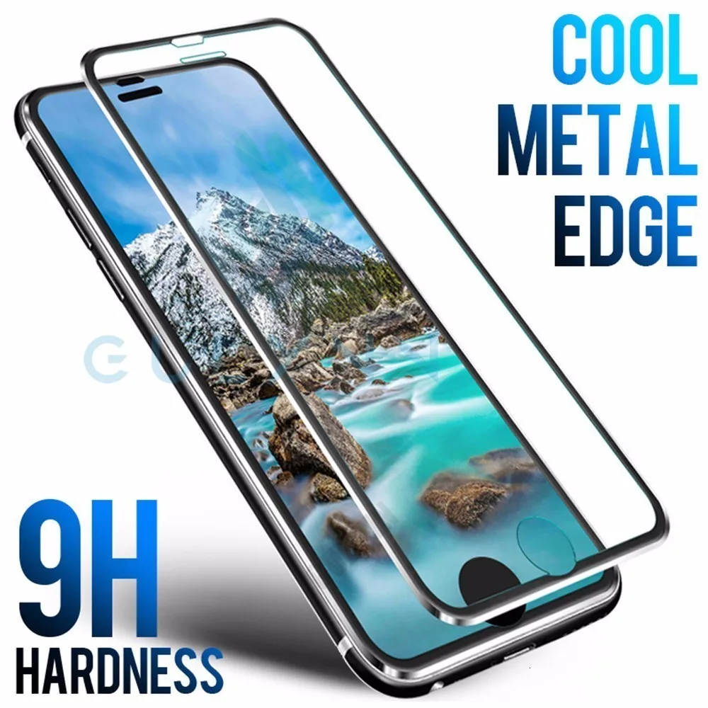 5D закаленное стекло из алюминиевого сплава для iPhone 6, 6 S, 7, 8 Plus, защитная пленка на весь экран для iPhone X, 8, защитная пленка на стекло