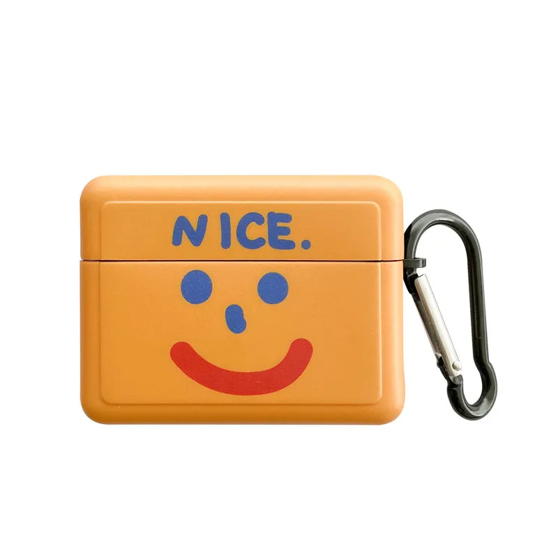 

Newest For AirPods case Nice smiling face pro 1 2 3 Cases protective cover anti-fall storage box airpods case with keychain