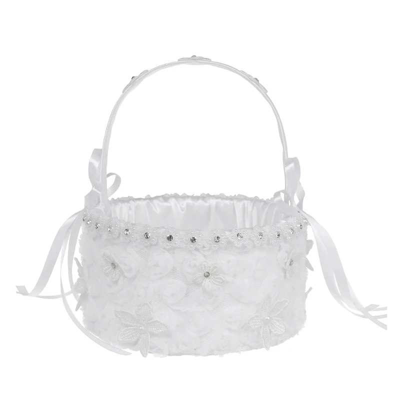 Цветок девушка рука посыпать цветок свадьба корзина Аппликация Кружева Лук
